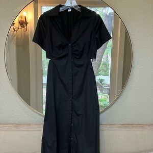 Old Navy black light cotton mid length dress XS NWT